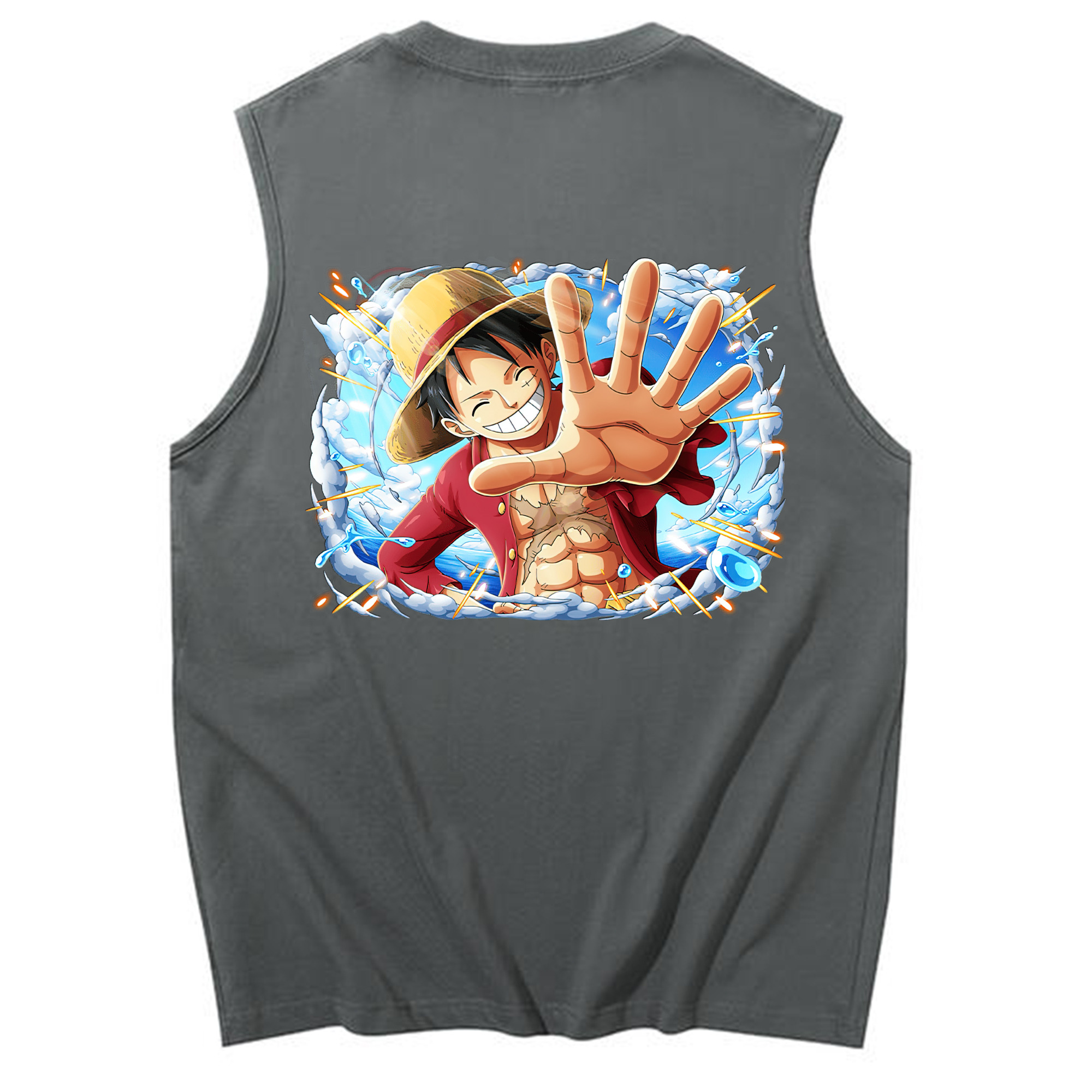 ワンピース モンキー・D・ルフィ ONE PIECE Monkey D. Luffy コットン100％タンクトップ（背面プリント）